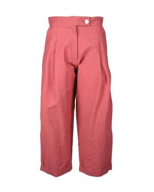 Collection Privée Cropped High Waist Pants - Red