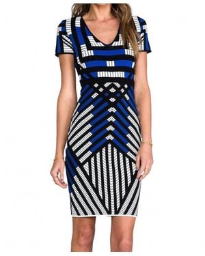 Diane von Furstenberg Runway Lorraine Ponte Dress - Blue