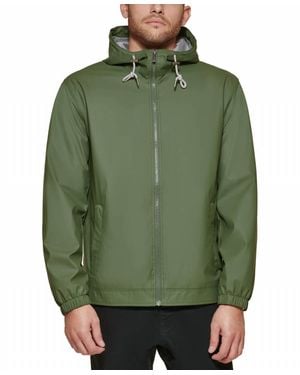 Club Room Bomber Jacket With Hoodie - Green