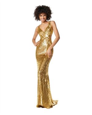 Sherri Hill Sequin Sleeveless Gown - Metallic
