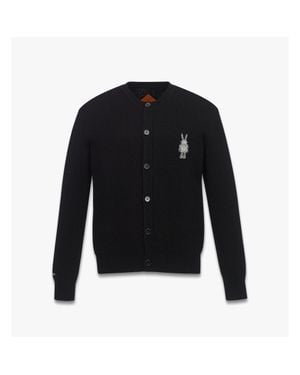 MCM Rabot Patch Wool Knit Cardigan - Blue