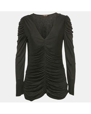 Roberto Cavalli Ruched Jersey Top - Green