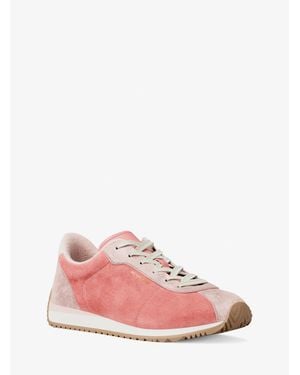 Michael Kors Rhodes Color-Block Suede Sneaker - Pink