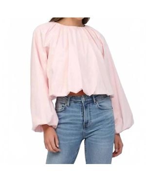 Fate Brenda Bubble Long Sleeve Blouse - Pink