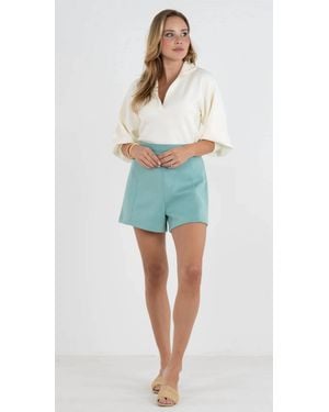 Emily Mccarthy Tailored High Waist Short - Blue