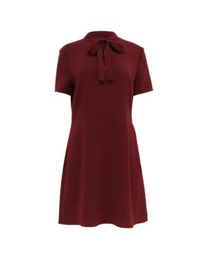 Theory Tie-Neck Mini Dress - Red