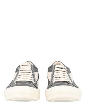 Rick Owens Charcoal Low-Top Contrast Lace Nylon Sneakers - White