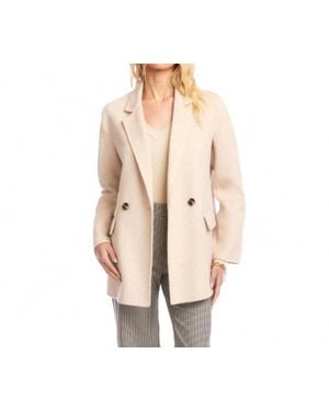 Karen Kane Brushed Double-Breasted Coat - Natural
