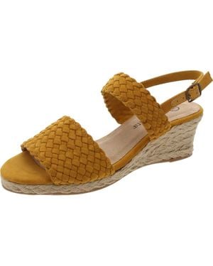 Bella Vita Mariella Faux Suede Wedge Sandals - Brown