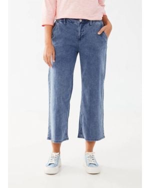 Fdj Pull-On Wide Leg Crop Jeans - Blue