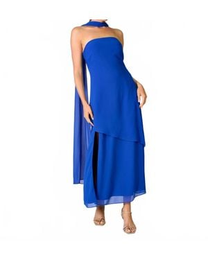 Line & Dot Azure Maxi Scarf Dress - Blue