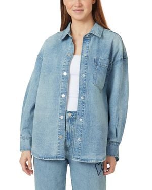 Habitual Hearted Shirt Jacket - Blue