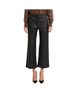 SPRWMN Leather Cropped Pants - Black