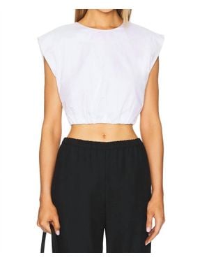 A.L.C. Billie Sleeveless Cropped Crew Neck T-Shirt - White