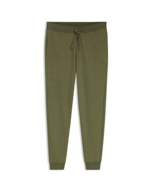 HUGO Cotton Casual Pants With Elasticized Cuffs - Green