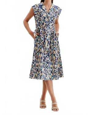 tyler boe Paige Aqua Animal Dress - Blue