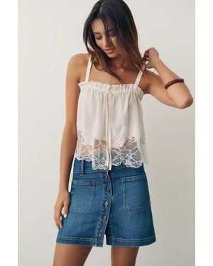Pilcro Sawyer Denim Mini Skirt - Blue