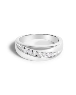 Haus of Brilliance 925 Sterling 1/2 Cttw Diamond 9 Stone Band Ring - White