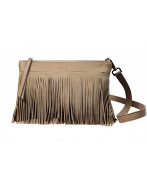 Berge' Karma Fringed Shoulder Bag - Black