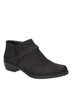Easy Street Jalia Boots Braided Strap Ankle Bootie Zap2142 - Black