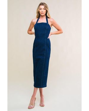 TRUEDAMES So Quintessential Denim Midi Dress - Blue