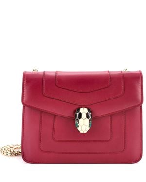 BVLGARI Serpenti Forever Square Shoulder Bag Leather - Red