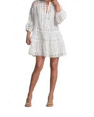 Elan Collard Mini Dress - White