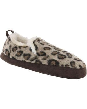 Cobian Sonora Slipper Leopard Faux Fur Moccasin Shoes Jobb1494 - Black