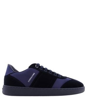Ferragamo Ferragamo Dracone Low-Top Sneakers, Size 7 - Blue