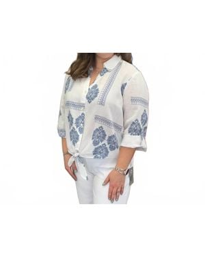 Charlie b Printed Button-Up Blouse - Black