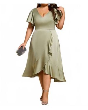 Ever Pretty Elegant Satin Midi Dress - Natural