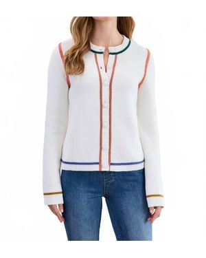 Fdj Tipping Cotton Cardigan - White