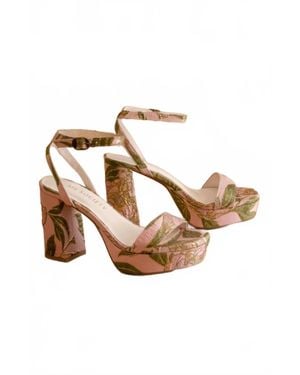 Oasis Society Olympia Raffia Platform Heel - Pink