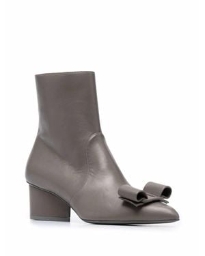Ferragamo Viva Bow Detail Boots - Gray