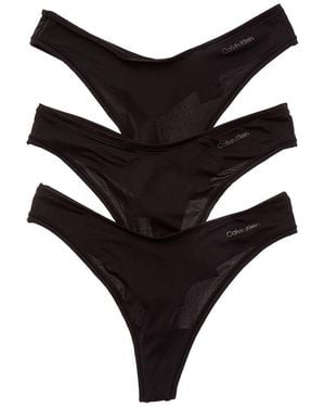 Calvin Klein 3Pk Ideal Micro Thong - Black