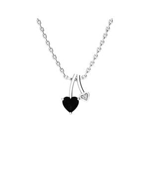 SuperJeweler 1/2 Carat Heart Shaped Gemstone And Diamond Necklace - White