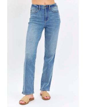 Judy Blue Med High Waist Straight Fit Jeans - Blue