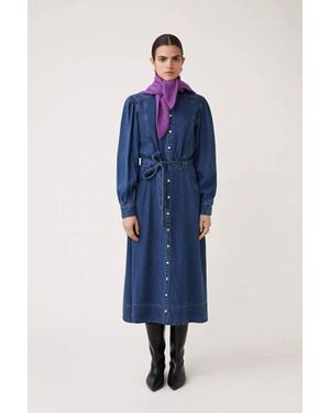 Suncoo Chona A-Line Dress - Blue