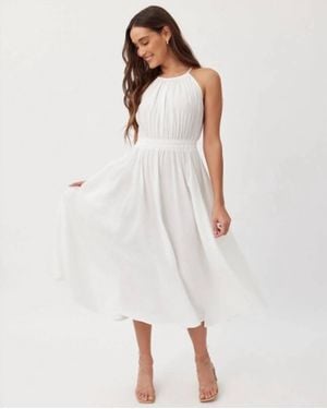 Bella Dahl Cut Out Midi Halter Dress - White