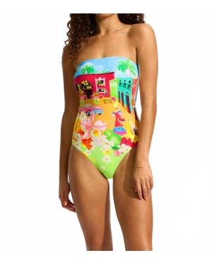 Seafolly Cuba Bandeau One Piece - Blue