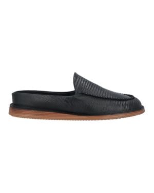 Bally Fosko 6303291 Calf Embossed Leather Mules & Clogs - Black