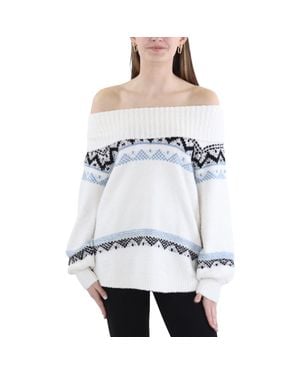 Philosophy Printed Knit Mock Turtleneck Sweater - White