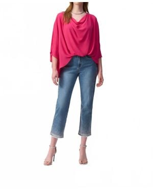 Joseph Ribkoff Georgette High-Low Top - Pink