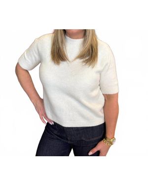 Yolly Felice Short Sleeve Sweater - White