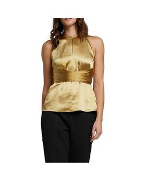 Ted Baker Belted Sleeveless Halter Top - Metallic