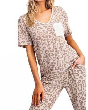 143 Story Cheetah Pocket Top - Natural