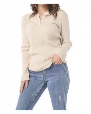 Coco + Carmen Kym Button Henley Top - Blue
