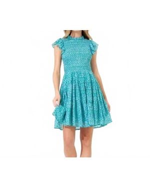 Oliphant Flirty Short Dress - Blue