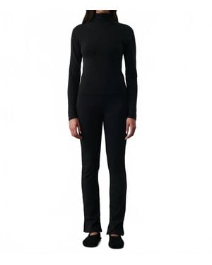 Skin Base Long Sleeve Mockneck Top - Black