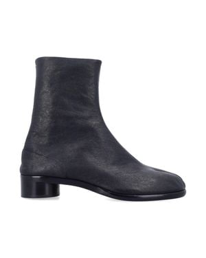 Maison Margiela Camel Leather Tabi Ankle Boots - Blue